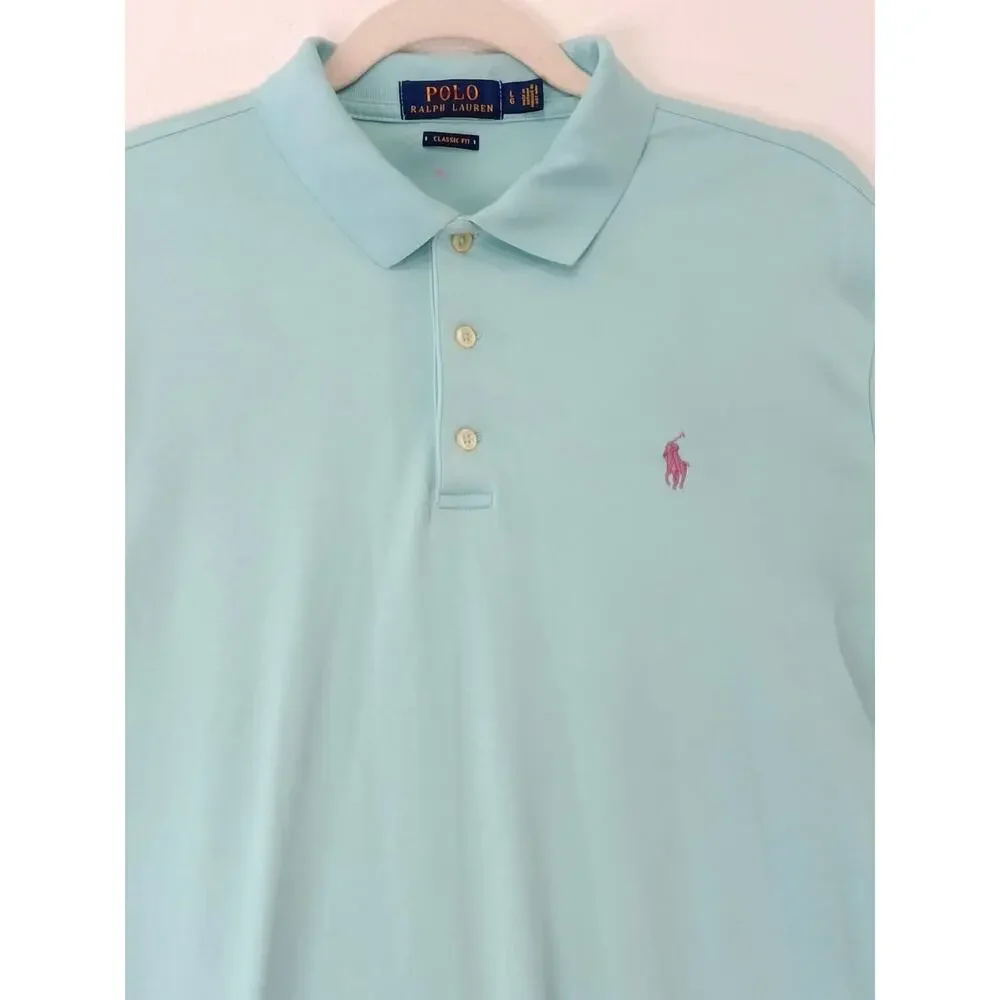 Polo Ralph Lauren Men's Classic Fit Polo Shirt Mint Green Size Large